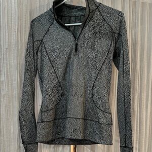 Lululemon Athletica Gray Textured Quarter-Zip Sweatshirt